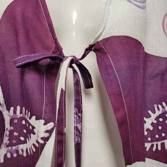 HANDPAINTED Batik Loose Fitting Sleeveless Cover Up Beach Top - One Size - NWOT - Picture 9 of 15
